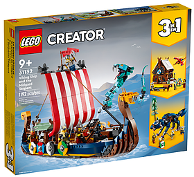 Конструктор LEGO Creator 3-in-1 Корабель вікінгів та Змій Мідгарда 1192 деталі (31132)