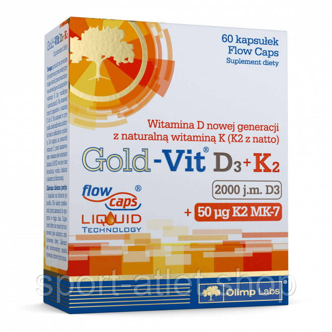 Вітаміни та мінерали Olimp Gold-Vit D3+K2 2000 IU, 60 капсул