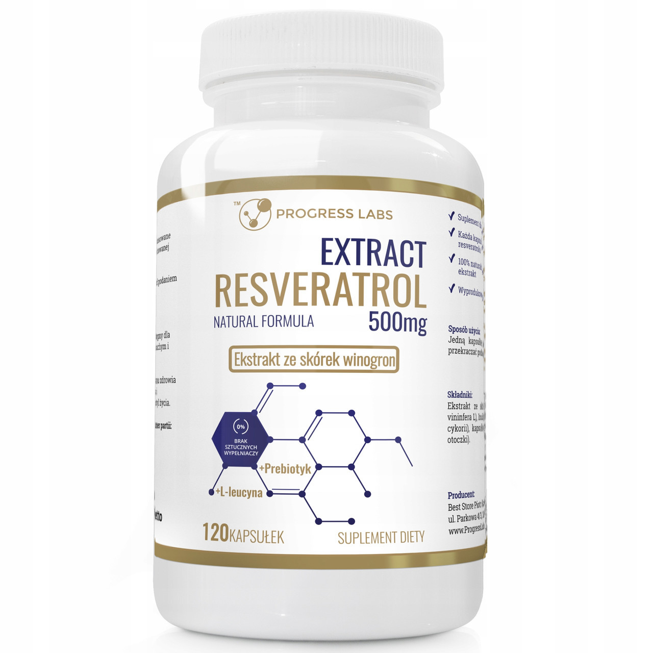 Ресвератрол Progress Labs Resveratrol Extract 500 mg 120 caps