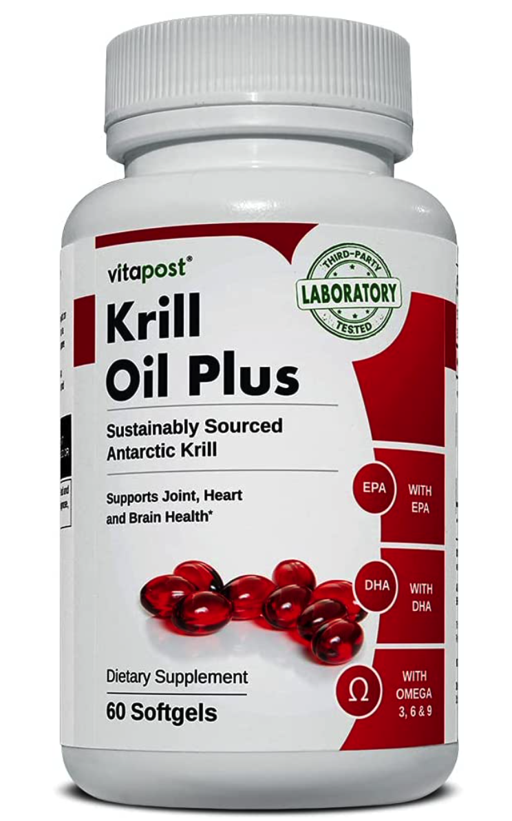 Олія криля плюс Омега-3, Krill Oil Plus, 500 мг, 60 гелевих капсул