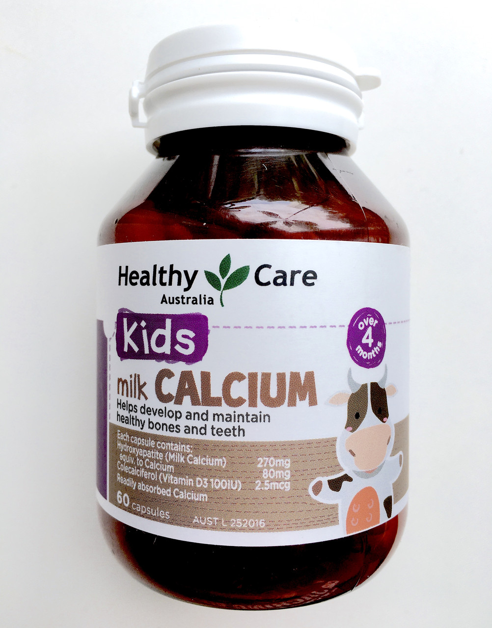 Вітаміни для розвитку кісток та зубів Healthy Care Kids Milk Calcium 60 капсул