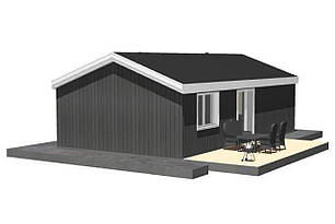 Фрея 55/45/41. Модульний будинок 9,9 х5,6 м. 55 м.кв. з оздобленням, меблями, сантехнікою, побут. технікою. 100% готовий!
