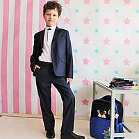 26525 Школьный костюм мальчика Челси синий, черный размер 134 см