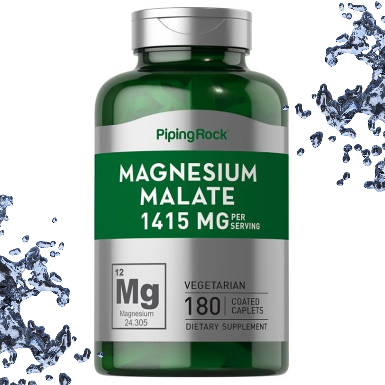 Магнія Малат Piping Rock Magnesium Malate 1415 мг на порцію 180 вегеріанських капсул