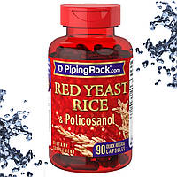 Красный дрожжевой рис + Поликозанол Piping Rock Red Yeast Rice & Policosanol 90 капсул