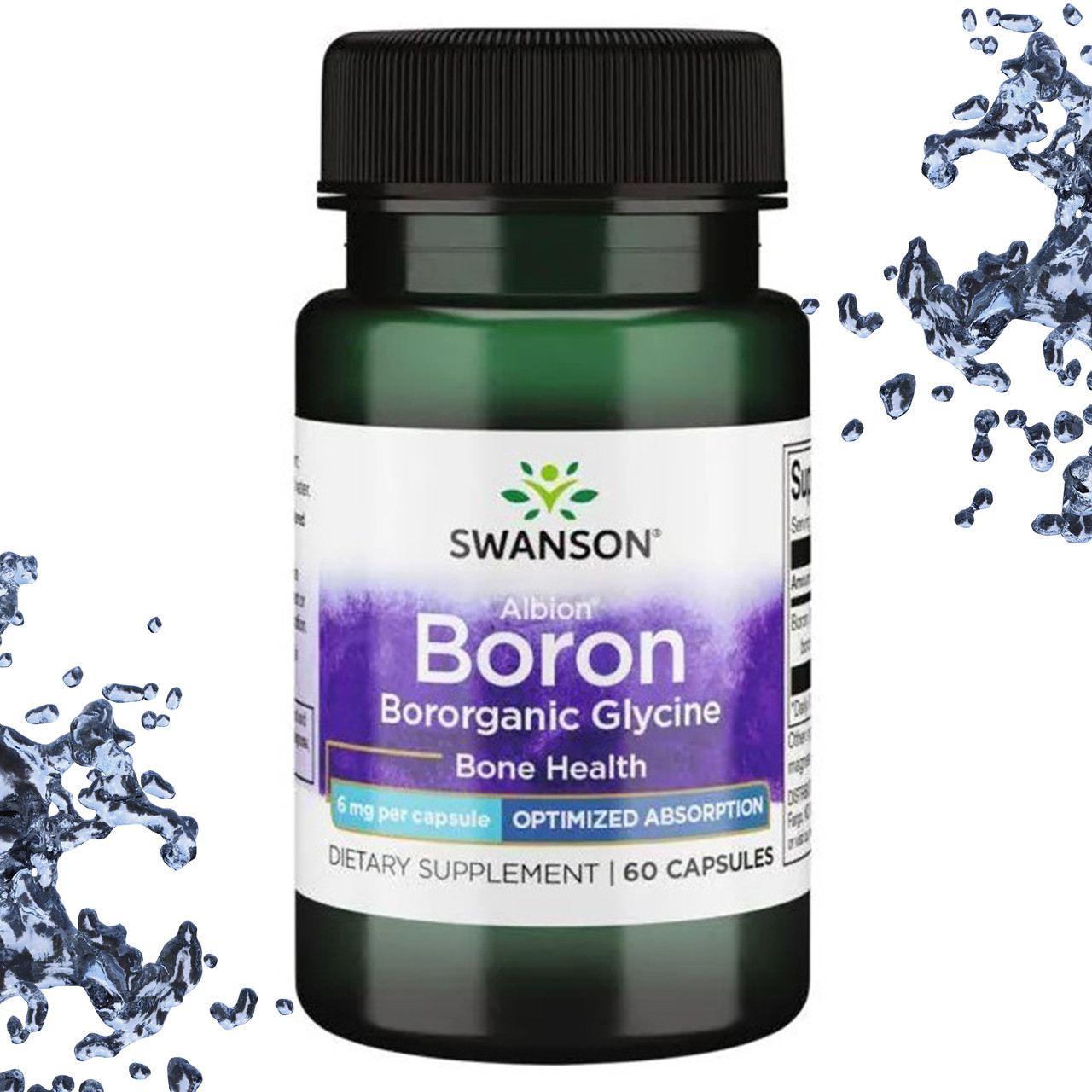Бор Swanson Albion Boron (Борорганічний гліцин для здоров'я кісток) 6 мг 60 капсул, фото 1