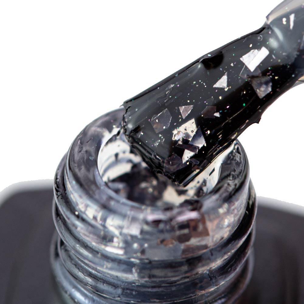 Топ без липкого шару MOON FULL Leaf silver black, 8мл, фото 1