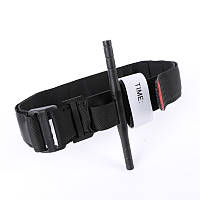 Джгут Турнікет тактичний для військових із металевим коміром Silenta Military Black