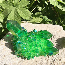 Натуральний камінь кварц із зеленим напиленням. Мінерал Green quartz. Празем 70g. Зелений кварц, фото 5