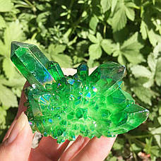 Натуральний камінь кварц із зеленим напиленням. Мінерал Green quartz. Празем 70g. Зелений кварц, фото 6