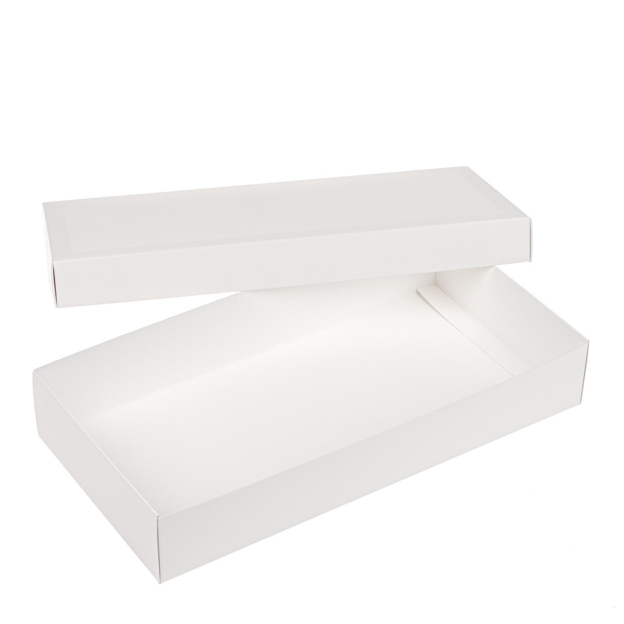 Коробка 300х150х50 для десертів кришка-дно, біла, фото 1
