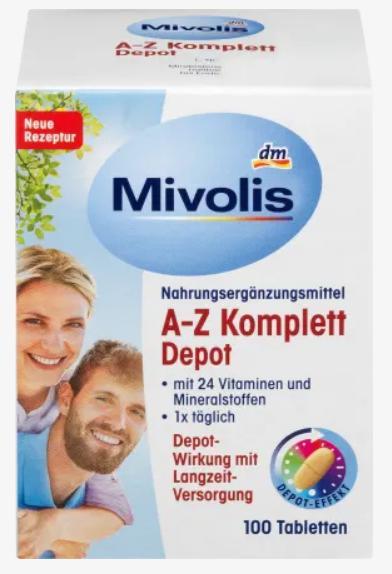 Вітаміни Mivolis A-Z Komplettt 100 таблеток, фото 1
