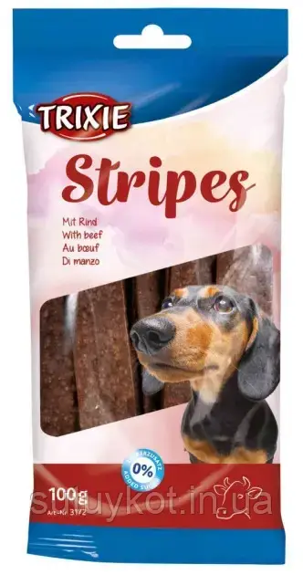 TRIXIE Stripes Триксі 3172 пластинки для собак з яловичиною 10 шт/уп, 100 гр.