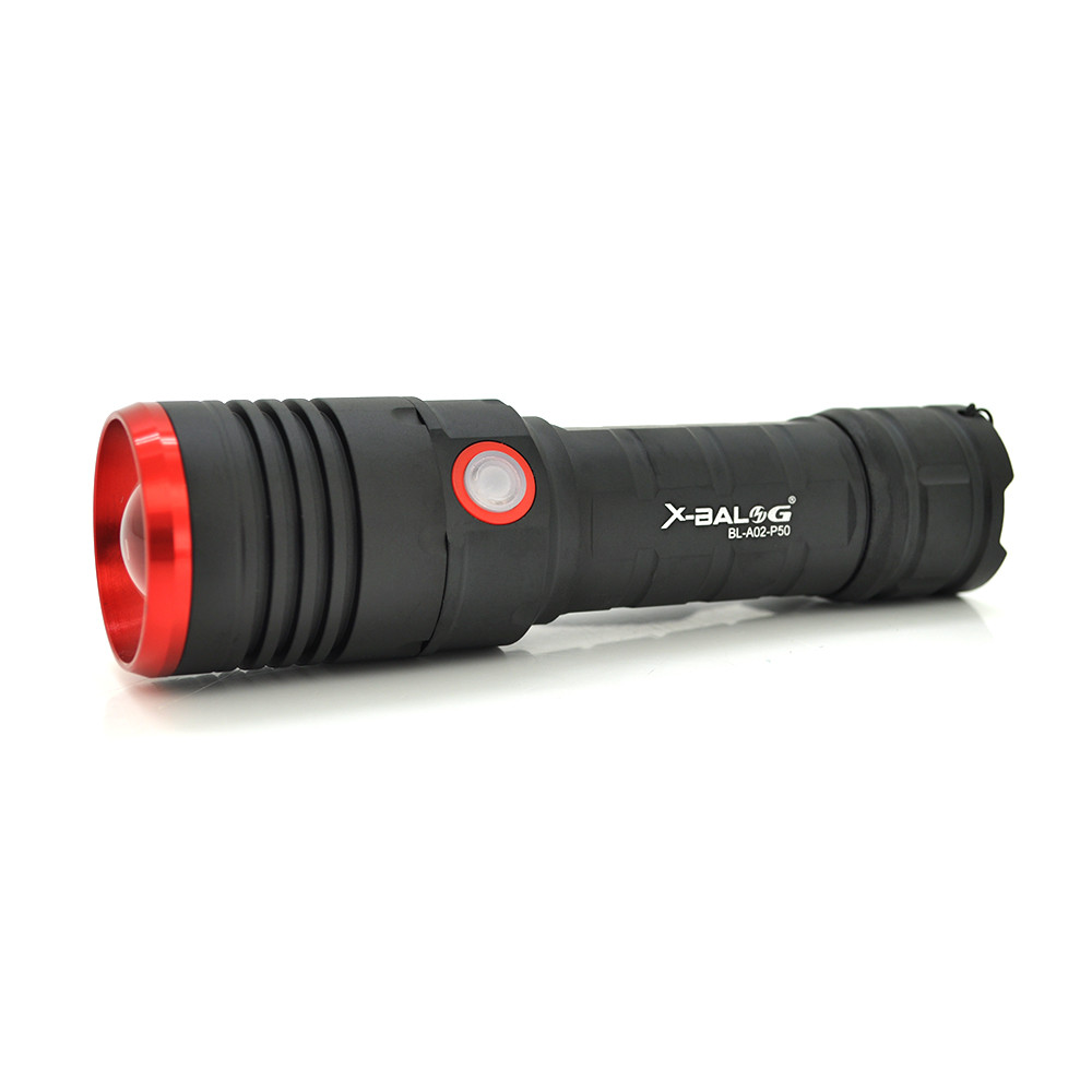 Ліхтарик Bailong BL-A02-P50, Creeion-T, 3 різ., Zoom, корпус алюміній, водостійкий, ударостійкий, 2*18650
