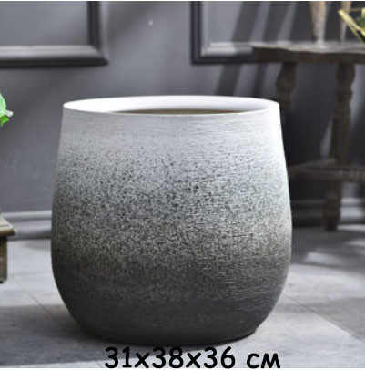 Купить Керамический горшок для цветов. Модель RD-1183 Серый, 31х38х36 ...