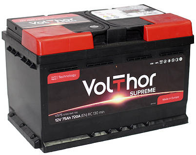 Аккумулятор Volthor 75 Ah, 720 EN, R, автомобильный. Работаем с НДС