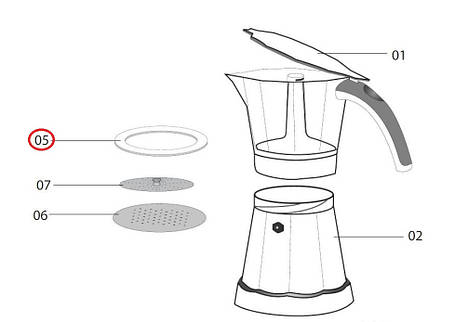 Прокладка для кавоварки Delonghi Alicia EMK 6 (65332135100) 72x55x3 мм, фото 3