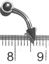 Мікробанан 10 мм для пірсингу брови (кулька 4 мм + конус 4 мм) із медичної сталі., фото 3