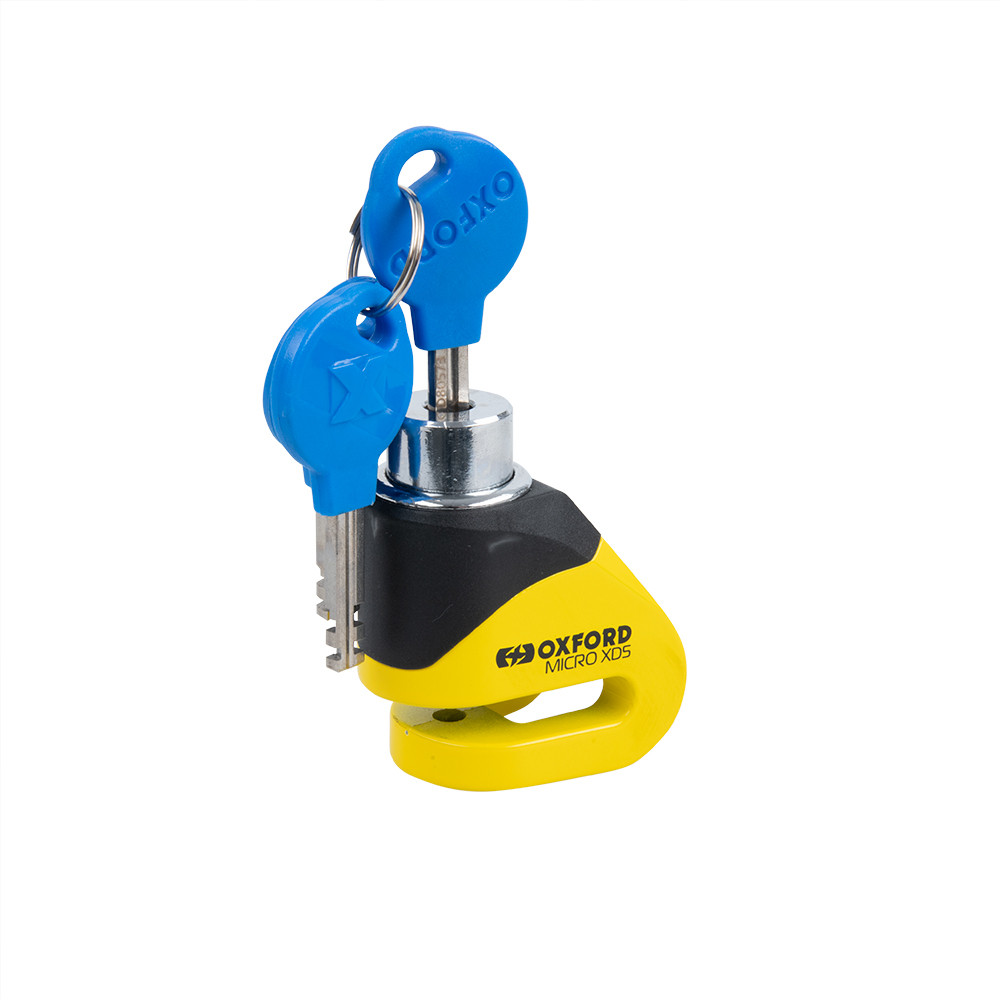 Мотозамок блокировки тормозного диска Oxford Micro XD5 Disc Lock Yellow (LK205)