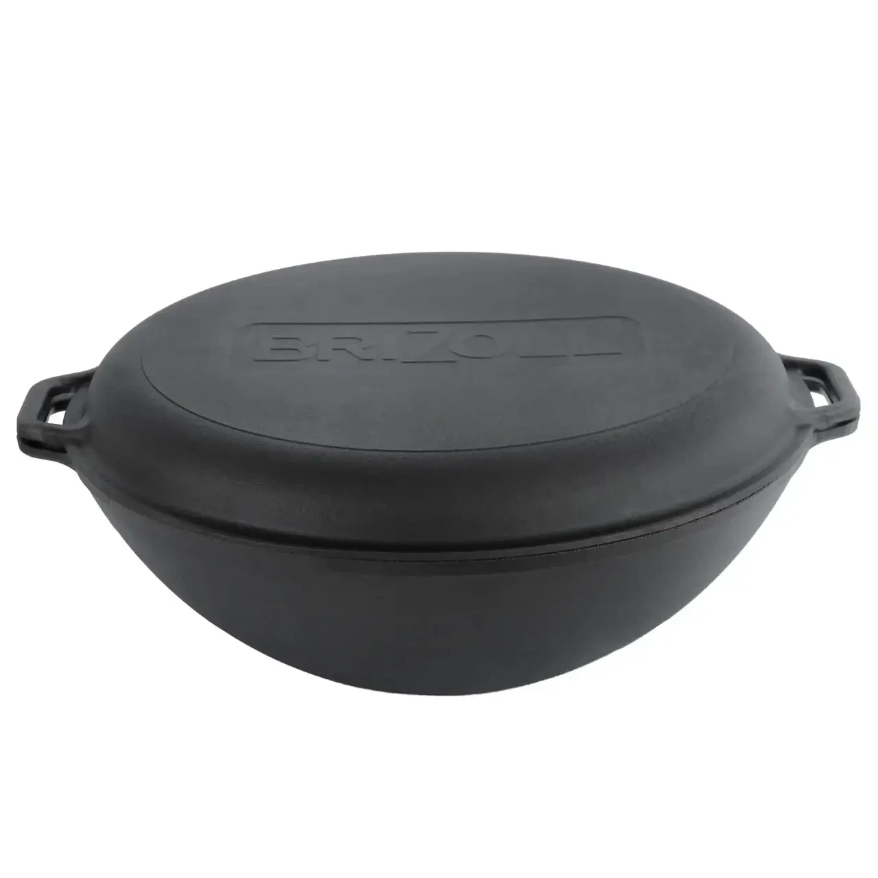 Чавунний казан WOK із кришкою-сковородою, 8 л Brizoll, Брізол W36-3