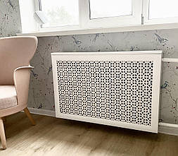 Короб на батарею за індивідуальними розмірами, Класік, колір білий