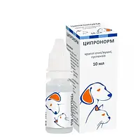 Капли BioTestLab Ципронорм при инфекционно-воспалительных заболеваниях глаз и ушей для собак и кошек, 10 мл