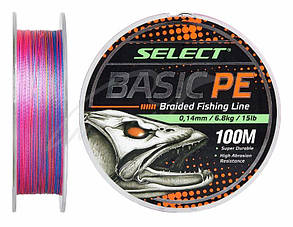 Шнур Select Basic PE 100m (різнокольор.) 0.18mm 22LB/9.9kg