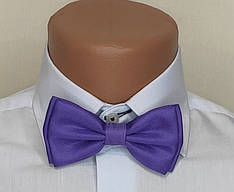 Дитяча краватка-метелик для хлопчиків бузкова двошарова однотонна Туреччина, на шлейці з кріпленням