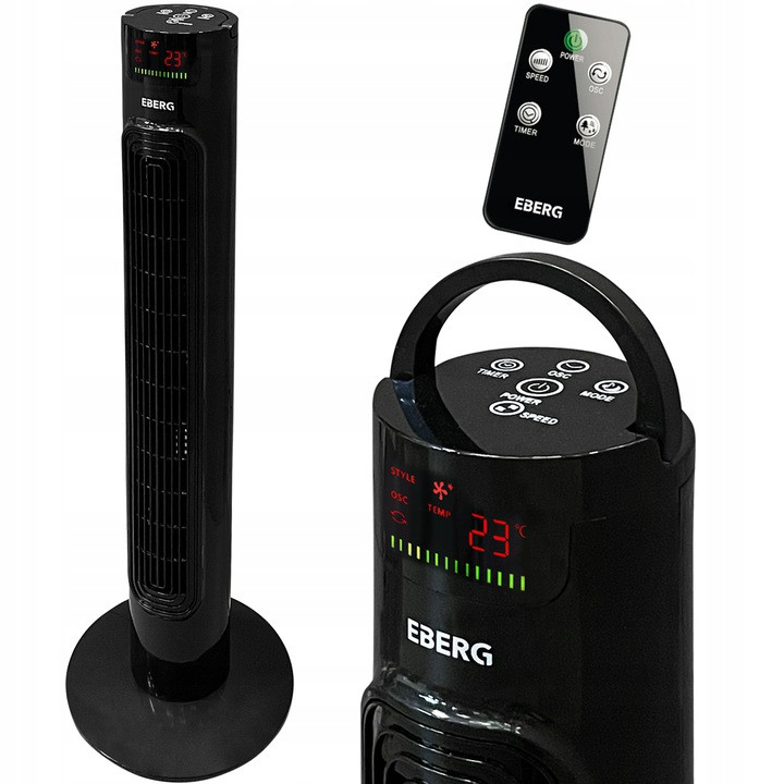 Колонний вентилятор EBERG Airo 85 чорний, фото 1