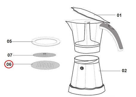 Фільтр сито бойлера для гейзерної кавоварки DeLonghi Alicia EMK 6 (6032104200) Оригінал, фото 3