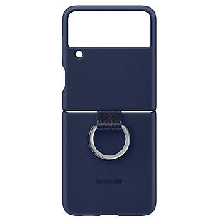 Чехол Sasmung Silicone Cover With Ring Navy для Galaxy Z Flip 3