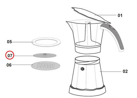 Адаптер фільтра вирви для гейзерної кавоварки DeLonghi Alicia EMKE 42 EMK4 (5532116400) Оригінал, фото 3