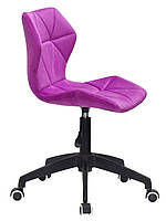 Стілець для майстра зі спинкою Torino BK Modern Office пурпуровий 1022 оксамит, фото 4