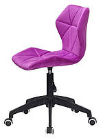 Стілець для майстра зі спинкою Torino BK Modern Office пурпуровий 1022 оксамит, фото 3