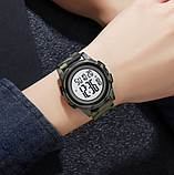 Хороші бюджетні чоловічі армійські та тактичні годинники кварцові з каучуковим ремінцем, фото 3