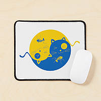 Коврик для миші з принтом "Українські коти Інь і Ян (синій і жовтий) 2