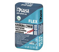 ПП-019 FLEX ПОЛІПЛАСТ Клейова суміш еластична тиксотропна армована фіброволокном, 25 кг