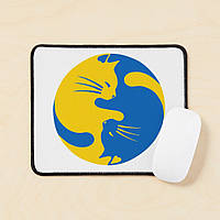 Коврик для миші з принтом "Українські коти Інь і Ян (синій і жовтий) 4"