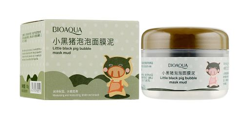 Маска для обличчя BIOAQUA Little Black ping bubble mask mud глиняно-бульбашкова очищувальна та відлущувальна 100 мл