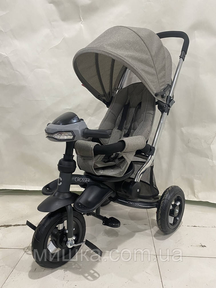 Crosser T 350 ECO NEW дитячий триколісний світло-сірий велосипед, фото 1