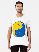 Футболка з принтом "Українські коти Інь та Ян (синій та жовтий)" Push IT