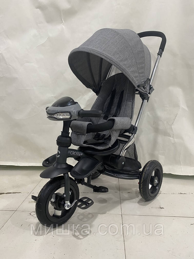 Crosser T 350 ECO NEW дитячий триколісний темно-сірий велосипед, фото 1