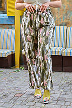 Прогулкові вільні штани з кишенями тканини штепель великі розміри, фото 2