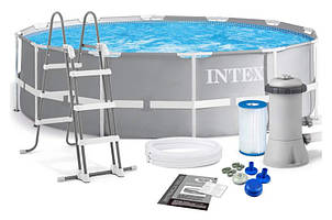 Басейн INTEX каркасний круглий в коробці, інтекс з насосом-фільтром Prism Frame Pool 366 см х 99 см, 2006л/год, 8592л 26716