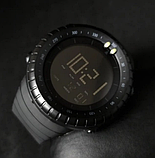 Кварцові тактичні чоловічі електронні наручні чорний годинник skmei з каучуковим ремінцем, фото 3