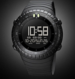 Кварцові тактичні чоловічі електронні наручні чорний годинник skmei з каучуковим ремінцем, фото 6