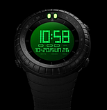 Кварцові тактичні чоловічі електронні наручні чорний годинник skmei з каучуковим ремінцем, фото 9