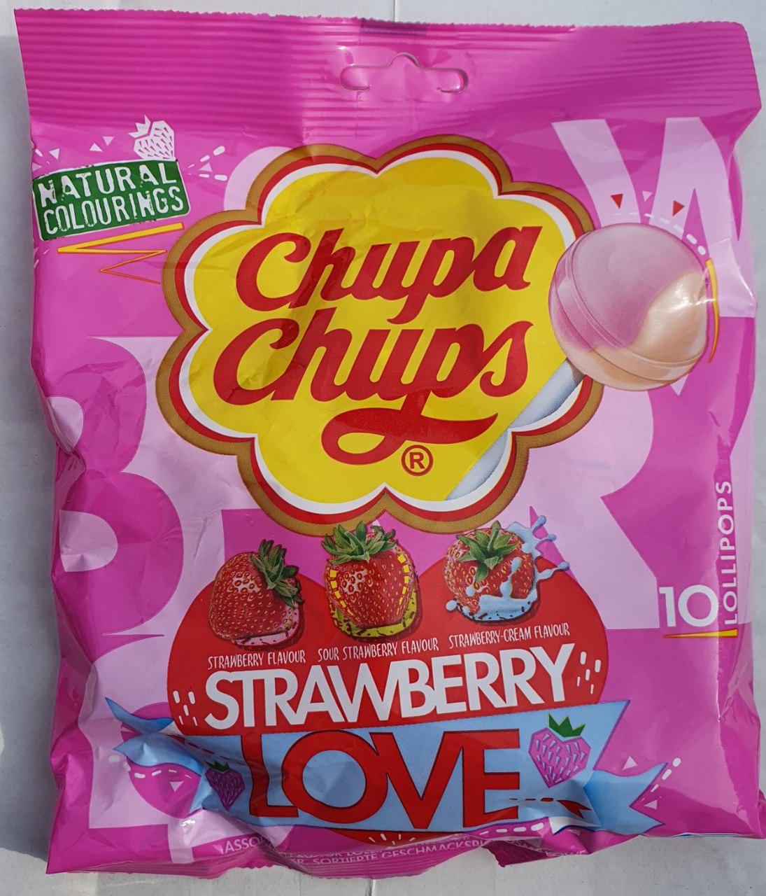 Льодяники Chupa Chups Strawberry Love 120 г., фото 1