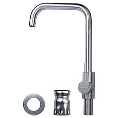 Змішувач KT Ø35 для кухні Р-гусак на гайці SS AQUATICA (KT-4B270P)