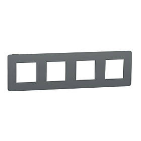 Рамка Schneider Electric Studio Color димчато-сірий/антрацит 4-х кратна NU280822